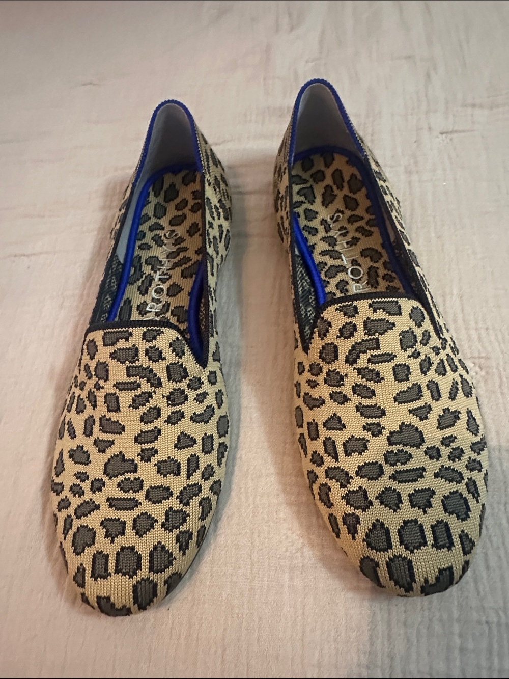 Rothy's Leopard Print Slip-On Flats in Beige and Browns. New without box.